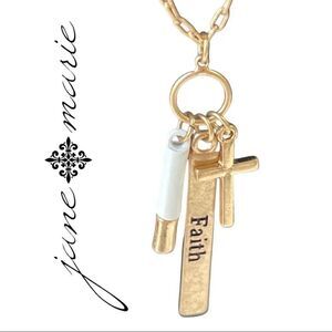 Faith Triple Charm Necklace by Jane Marie • NWT